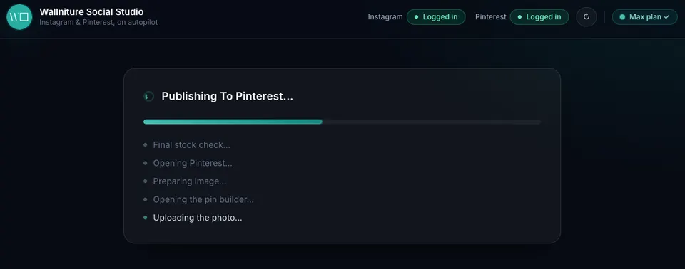 Publishing to Pinterest, through the pin builder
